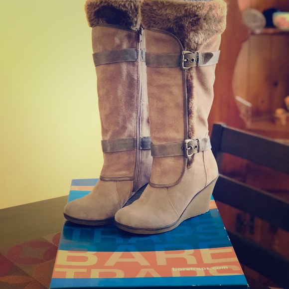 Tall Suede Leather Boots - Picture 1 of 6